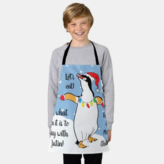 Santa Penguin Schürze (Getragen)