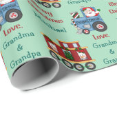 Santa Penguin Train Kinder Weihnachten Geschenkpapier (Rolleneckpunkt)