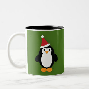 Santa Penguin Zweifarbige Tasse