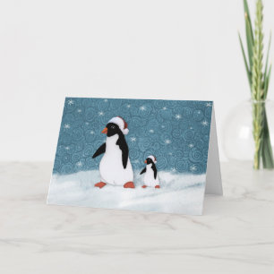 Santa Penguins Card Feiertagskarte
