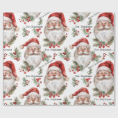 Santa Personalize Name Weihnachten Große Größe Geschenkpapier (Flach)