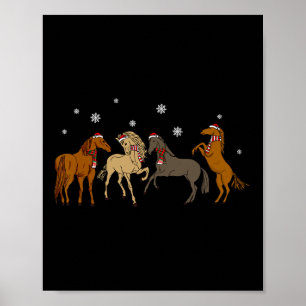 Santa-Pferd-Weihnachtsbaum-Licht  Poster