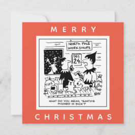 Santa Phones in Sick auf seinem Workshop am Nordpo Karte