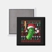Santa Pickle Playing Baseball Xmas Player Vegan Sw Magnet (Vorderseite/Rückseite)