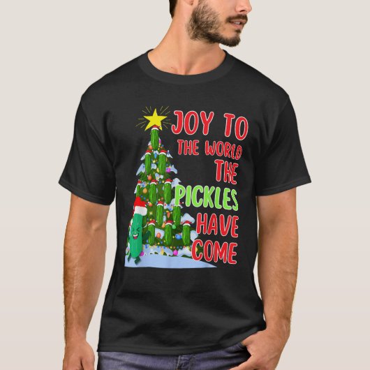 Santa Pickle Weihnachtsbaum Lichter Funny Pickle G T-Shirt (Vorderseite)