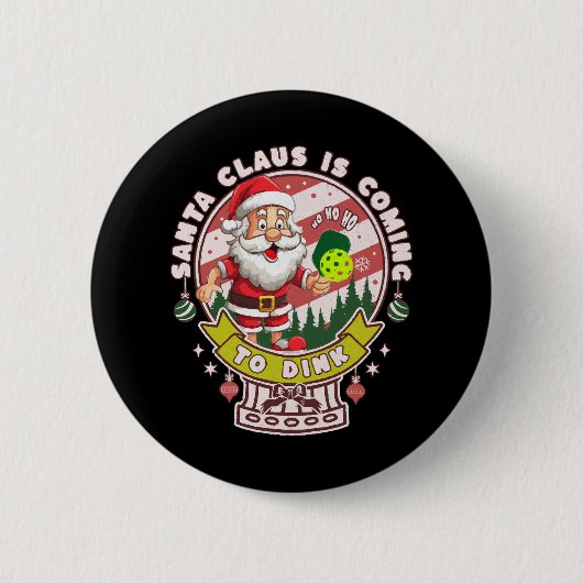 Santa Pickleball Weihnachten, Funny Santa Button (Vorderseite)