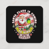 Santa Pickleball Weihnachten, Funny Santa Quadratische Visitenkarte (Rückseite)