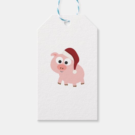 Santa Pig Geschenkanhänger (Vorderseite)