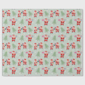 Santa Pig Gifts Muster Geschenkpapier (Flach)