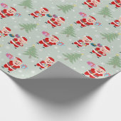 Santa Pig Gifts Muster Geschenkpapier (Ecke)