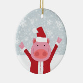 Santa Pig Keramik Ornament (Rechts)