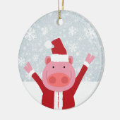 Santa Pig Keramik Ornament (Links)