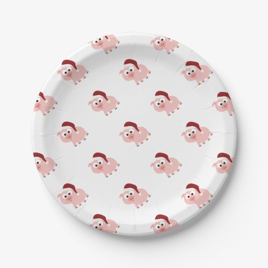 Santa Pig Pappteller (Vorderseite)