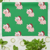 Santa Pig Pattern Geschirrtuch (Gefaltet)