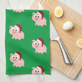 Santa Pig Pattern Geschirrtuch (Viertel Falte)