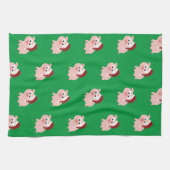 Santa Pig Pattern Geschirrtuch (Horizontal)