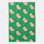 Santa Pig Pattern Geschirrtuch (Vertikal)