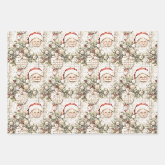 Santa Pine Cones Weihnachten Geschenkpapier Set (Vorderseite 3)