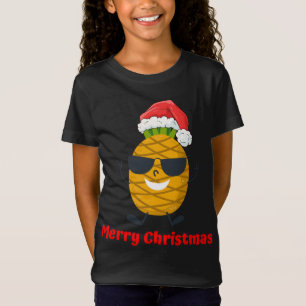Santa Pineaple Frohe Weihnachtsbaum Pajama Vacati T-Shirt