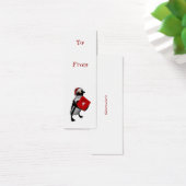 Santa-Pinguin-Geschenkmarke (Schreibtisch)