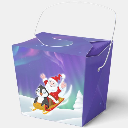 Santa & Pinguine Winter Adventure Box Gefälligkeit Geschenkschachtel (Vorderseite)