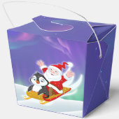 Santa & Pinguine Winter Adventure Box Gefälligkeit Geschenkschachtel (Rückseite)