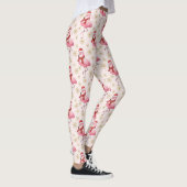 Santa Pink Flamingo Holiday Print Leggings (Rechts)