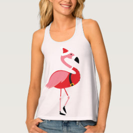 Santa Pink Flamingo Spaß Weihnachten Tanktop