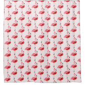 Santa Pink Flamingo Weihnachten Duschvorhang (Vorderseite)