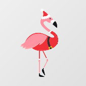 Santa Pink Flamingo Weihnachten Fensteraufkleber (Blatt)