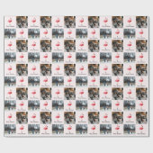 Santa Pink Flamingo Weihnachts-Foto Wrapping Paper Geschenkpapier (Flach)