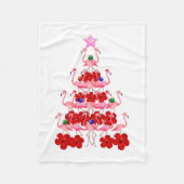 Santa Pink Flamingo Weihnachtsbaum Fleecedecke (Vorderseite)