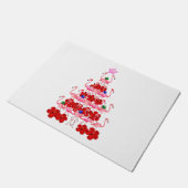 Santa Pink Flamingo Weihnachtsbaum Fußmatte (Schrägansicht)