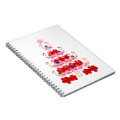 Santa Pink Flamingo Weihnachtsbaum Notizblock (Rechte Seite)