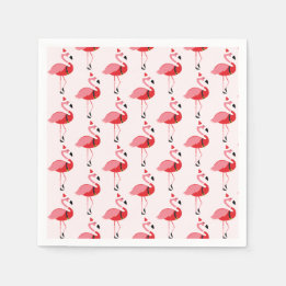 Santa Pink Flamingo Weihnachtsfeiertag Muster Serviette