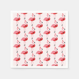 Santa Pink Flamingo Weihnachtsfeiertag Muster Serviette