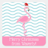 Santa Pink Flamingo Weihnachtsgeschenke Stickers (Vorderseite)