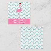 Santa Pink Flamingo Weihnachtskarten Mitteilungskarte (Vorne/Hinten)