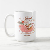 Santa Pink Sleigh Der ganze Tag Kaffeetasse (Links)