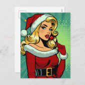 Santa Pinup: Pop Feiertagspostkarte (Vorne/Hinten)