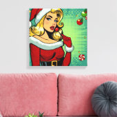 Santa Pinup: Pop Leinwanddruck (Insitu (Wohnzimmer))