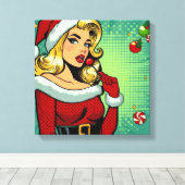 Santa Pinup: Pop Leinwanddruck (Insitu (Holzboden))