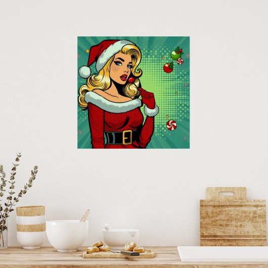 Santa Pinup: Pop Poster (Küche)
