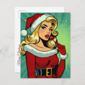Santa Pinup: Pop Postkarte (Vorne/Hinten)