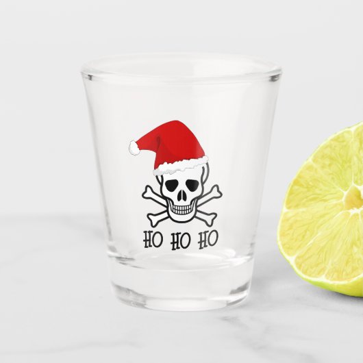 Santa Pirate Ihr Text Shot Glass Schnapsglas (Vorderseite)