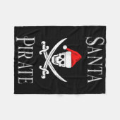 Santa Pirate Skull Schwerter WeihnachtsHat Bootfah Fleecedecke (Vorderseite (Horizontal))