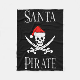 Santa Pirate Skull Schwerter WeihnachtsHat Bootfah Fleecedecke