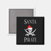 Santa Pirate Skull Schwerter WeihnachtsHat Bootfah Magnet (Vorderseite/Rückseite)