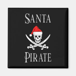 Santa Pirate Skull Schwerter WeihnachtsHat Bootfah Magnet