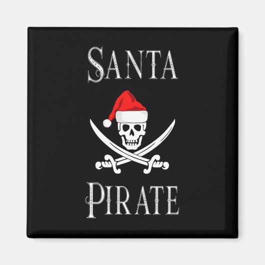 Santa Pirate Skull Schwerter WeihnachtsHat Bootfah Magnet (Vorne)